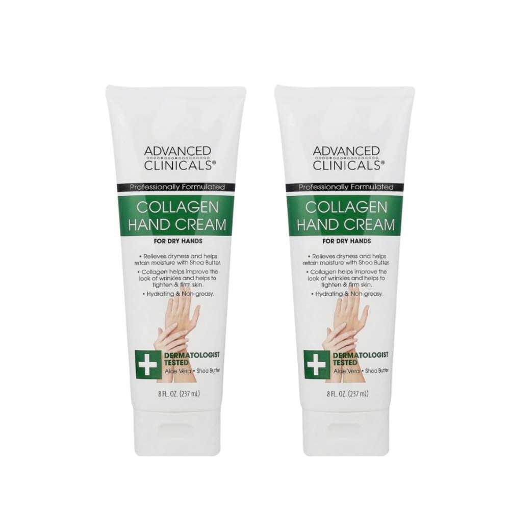 2 Pack of  Advanced Clinicals Collagen Hand Cream